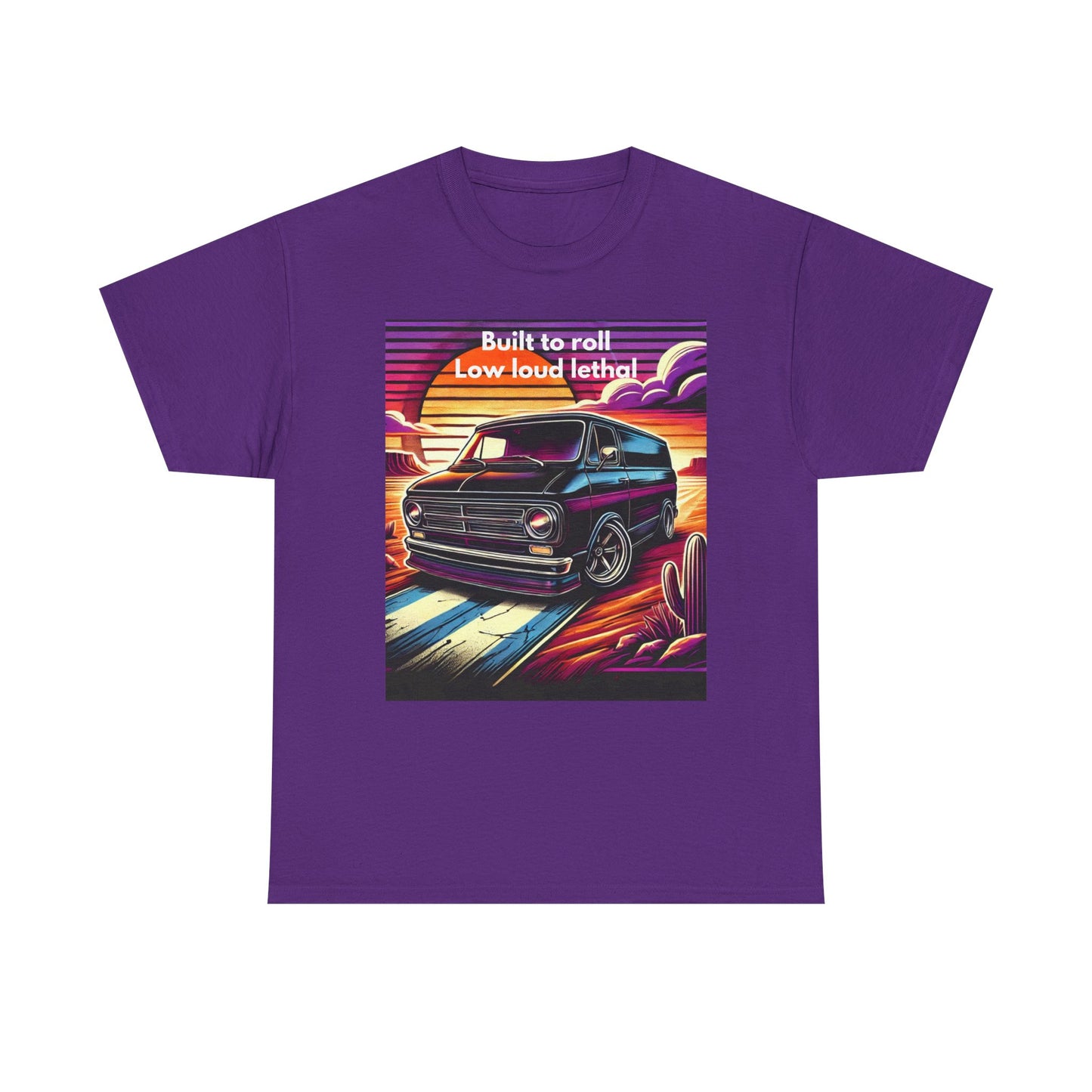 Retro Car Lover Tee, Graphic T-Shirt, Built to Roll Tee, Low Loud Lethal Shirt, Gift for Him, Vintage Car Apparel