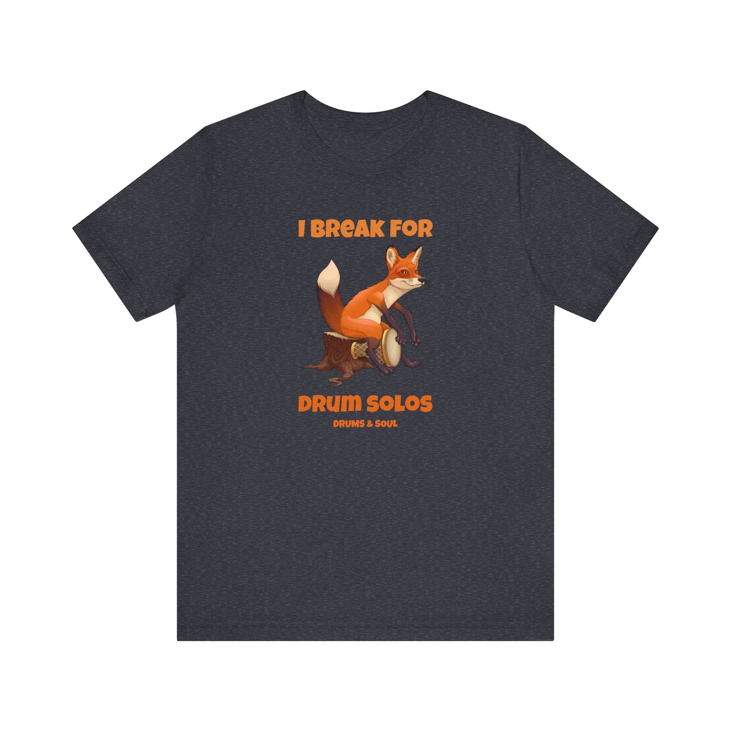 Unisex Drum Solo Tee, Music Lover Gift, Fun Fox T-Shirt, Perfect for Musicians, Unique Band Shirt, Cute Fox Design