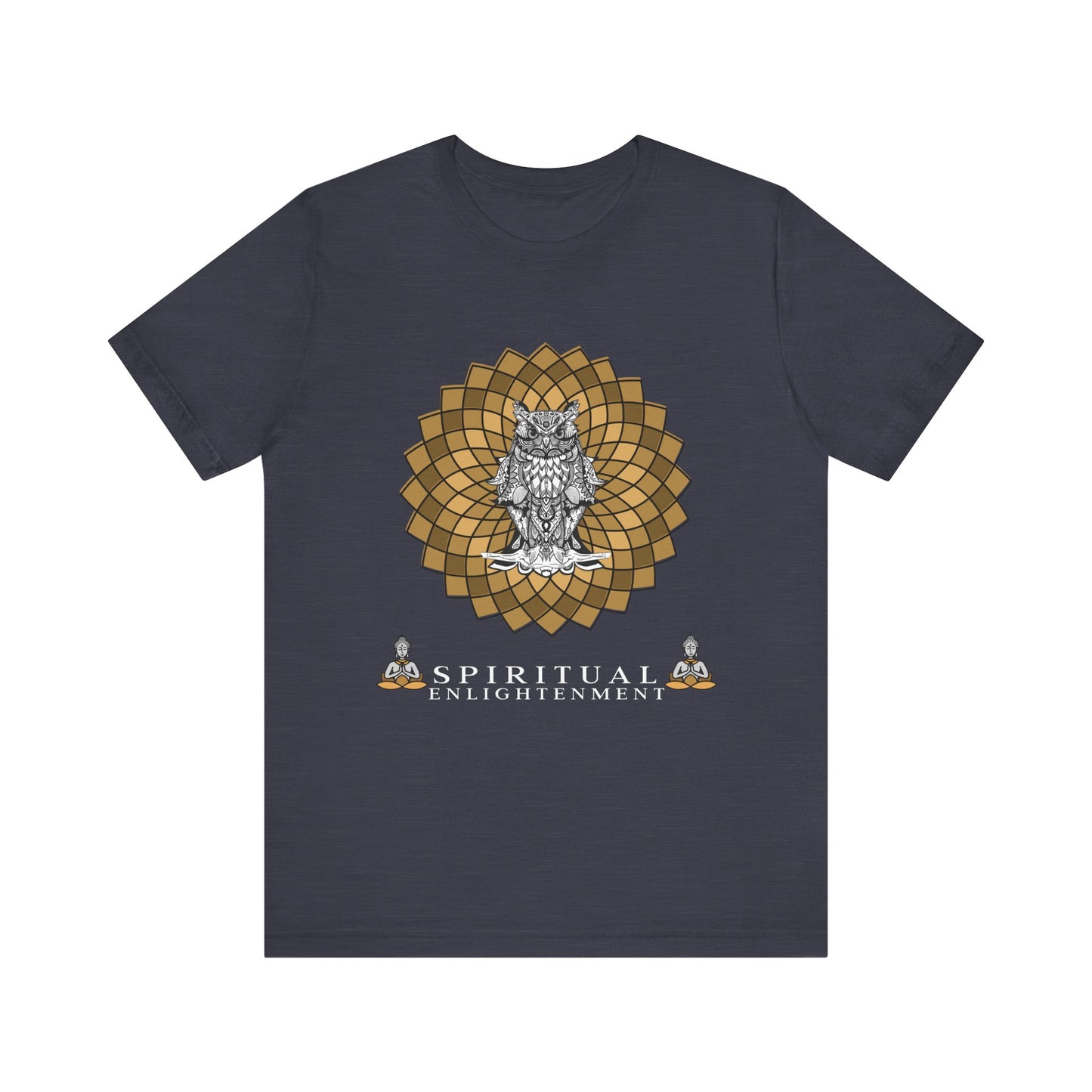 Spiritual Enlightenment Unisex Tee, Owl Design Shirt, Mindfulness Gift, Meditation Apparel, Yoga Lover's Top