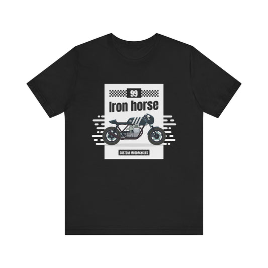 Motorcycle Enthusiast Tee, Iron Horse Shirt, Biker Gift, Casual Wear, Custom Motorcycle Apparel, Unisex Graphic T-Shirt