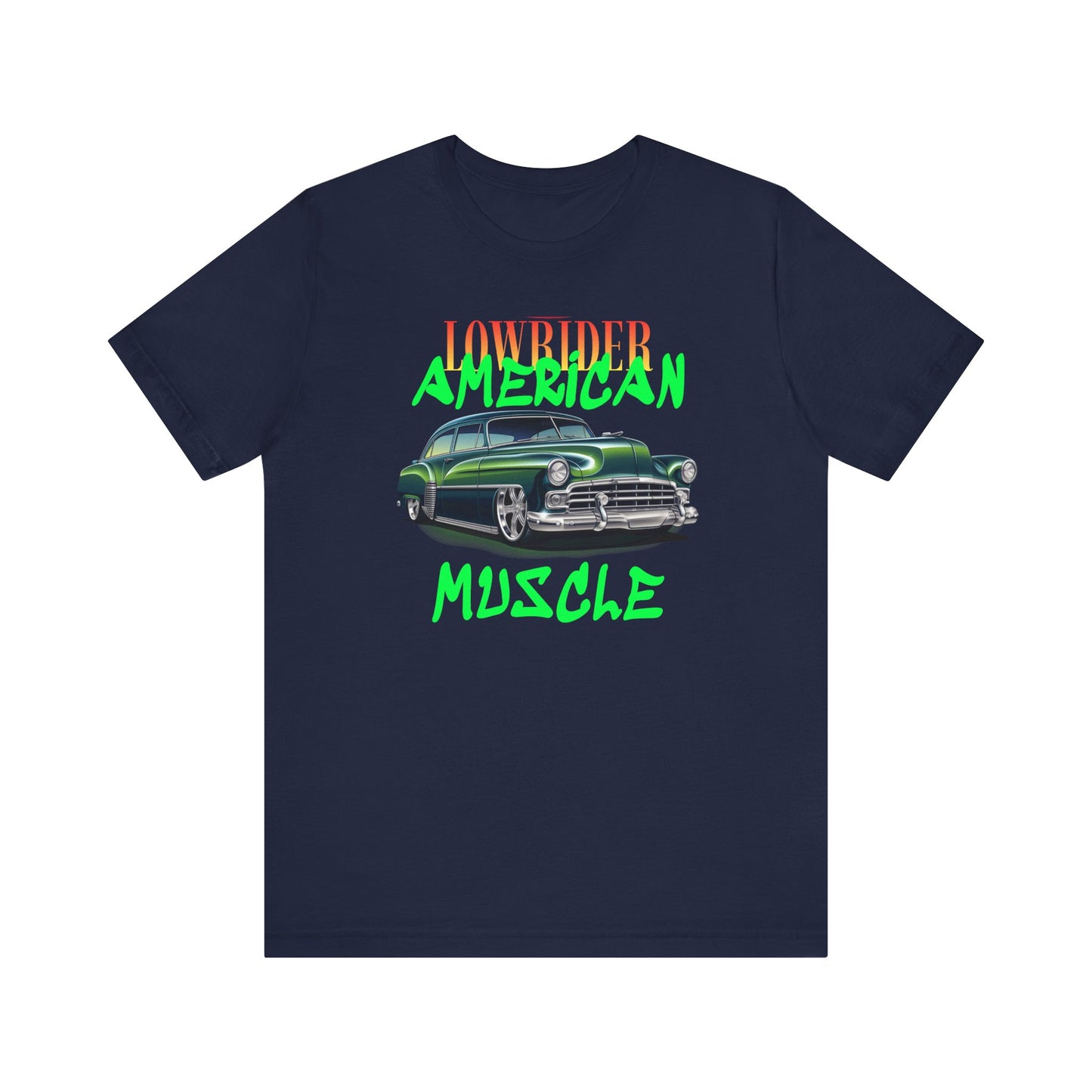American Muscle Lowrider Tee, Unisex Graphic T-Shirt, Vintage Car Lover Gift, 4th of July Celebration Shirt, Custom Lowrider Apparel, [...]