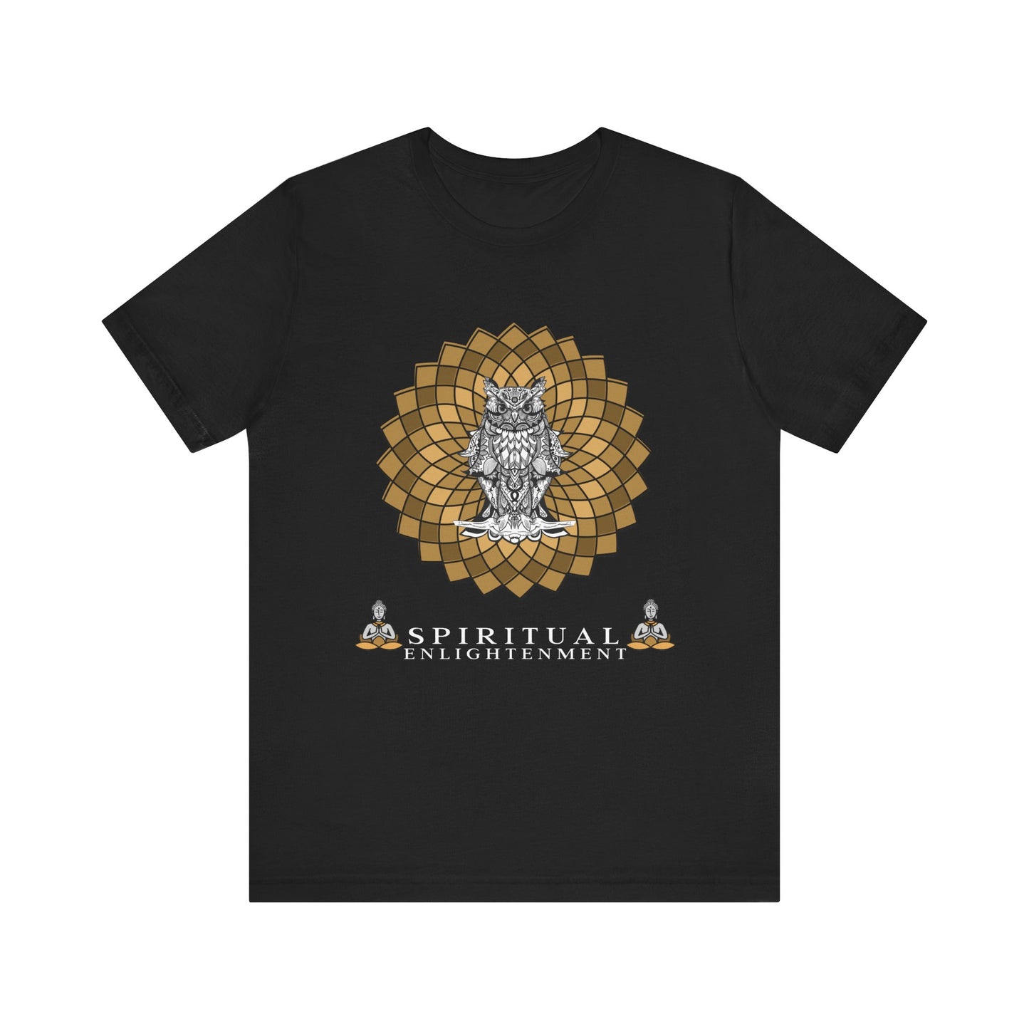 Spiritual Enlightenment Unisex Tee, Owl Design Shirt, Mindfulness Gift, Meditation Apparel, Yoga Lover's Top