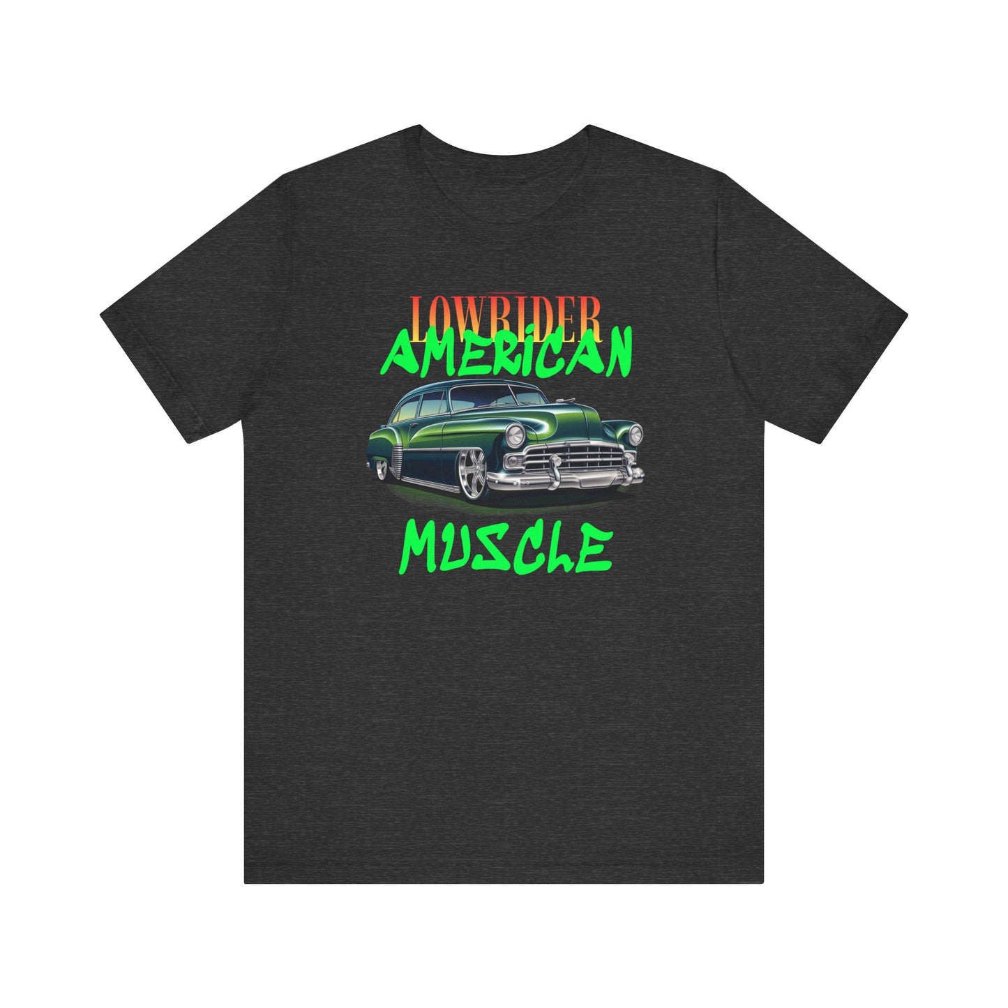 American Muscle Lowrider Tee, Unisex Graphic T-Shirt, Vintage Car Lover Gift, 4th of July Celebration Shirt, Custom Lowrider Apparel, [...]