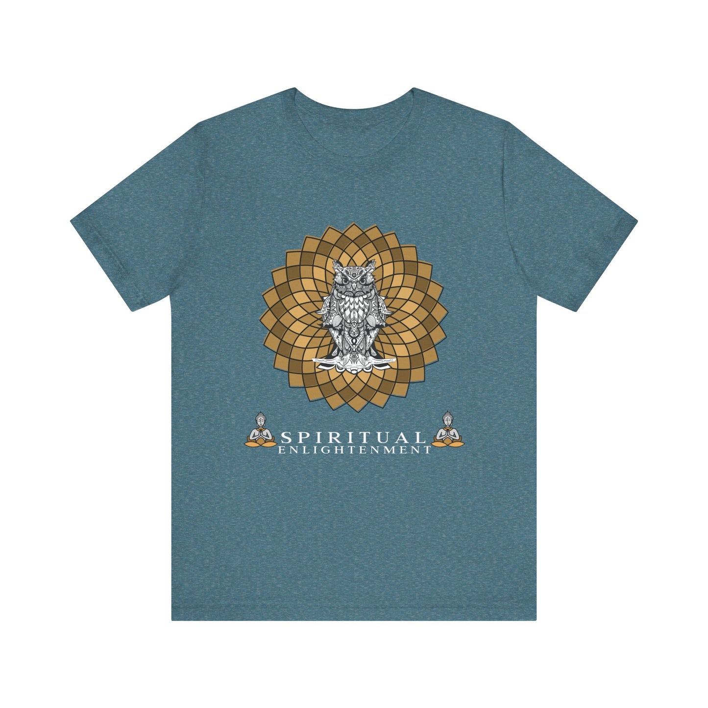 Spiritual Enlightenment Unisex Tee, Owl Design Shirt, Mindfulness Gift, Meditation Apparel, Yoga Lover's Top
