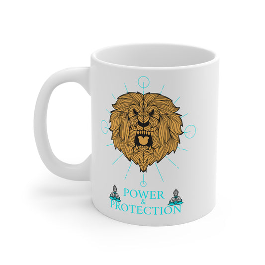 Empowering Lion Mug, Motivational Coffee Cup, Gift for Strength Lovers, Inspirational Tea Mug, Home Decor, Yoga Practitioners
