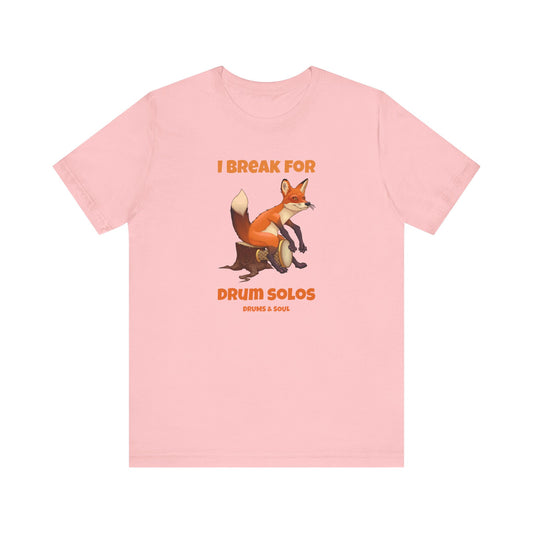 Unisex Drum Solo Tee, Music Lover Gift, Fun Fox T-Shirt, Perfect for Musicians, Unique Band Shirt, Cute Fox Design