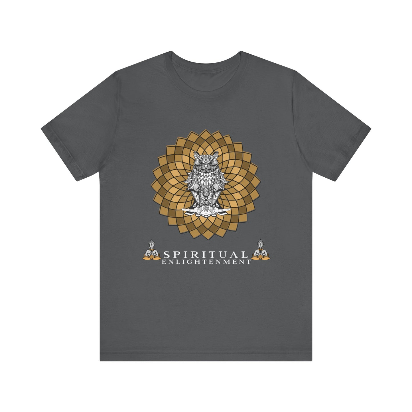 Spiritual Enlightenment Unisex Tee, Owl Design Shirt, Mindfulness Gift, Meditation Apparel, Yoga Lover's Top